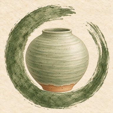 Five Minute Clay app icon: a pale green jar inside a brush circle