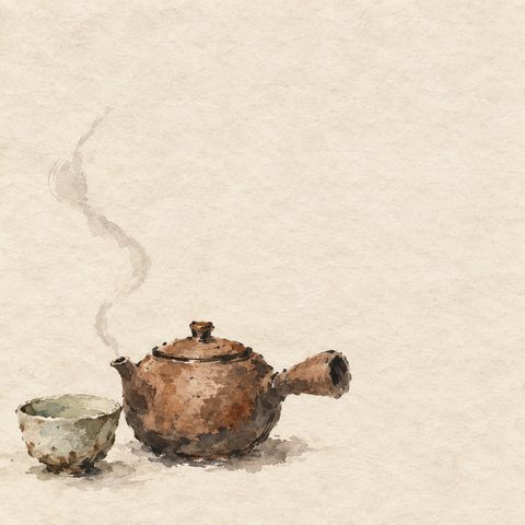 Watercolour of a tea bowl