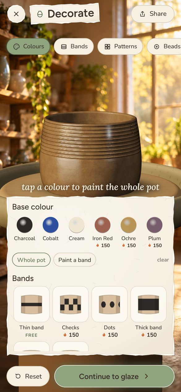Decorate screen with colours and bands
